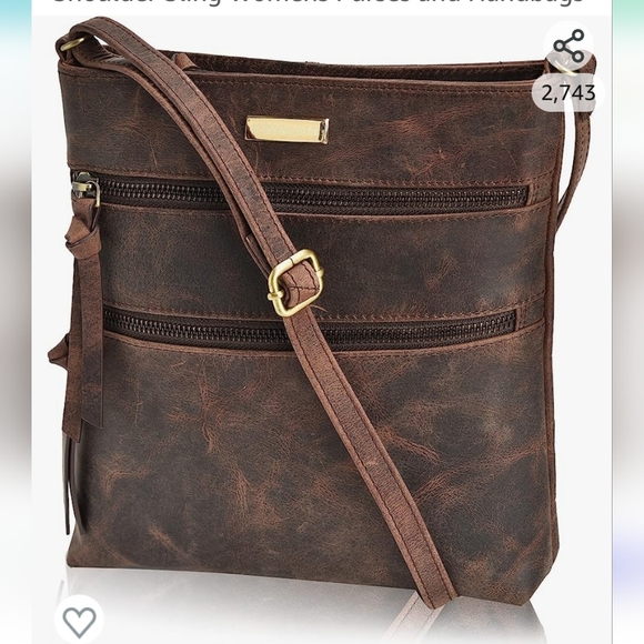 ESTALON Handbags - ESTALON Leather Crossbody Purse  Small Crossover Long Over the Shoulder